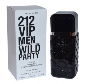 212 VIP Men Wild Party "Carolina Herrera" 100ml ТЕСТЕР. Купить туалетную воду недорого в интернет-магазине.